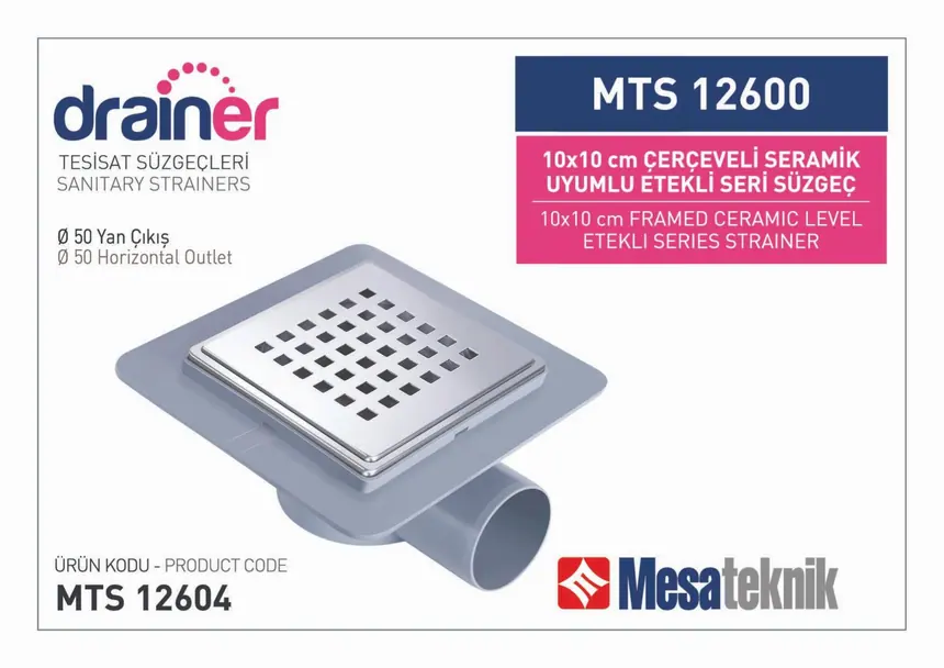 MTS 12600 Etekli Serisi Paslanmaz Çerçeveli 10 cm
