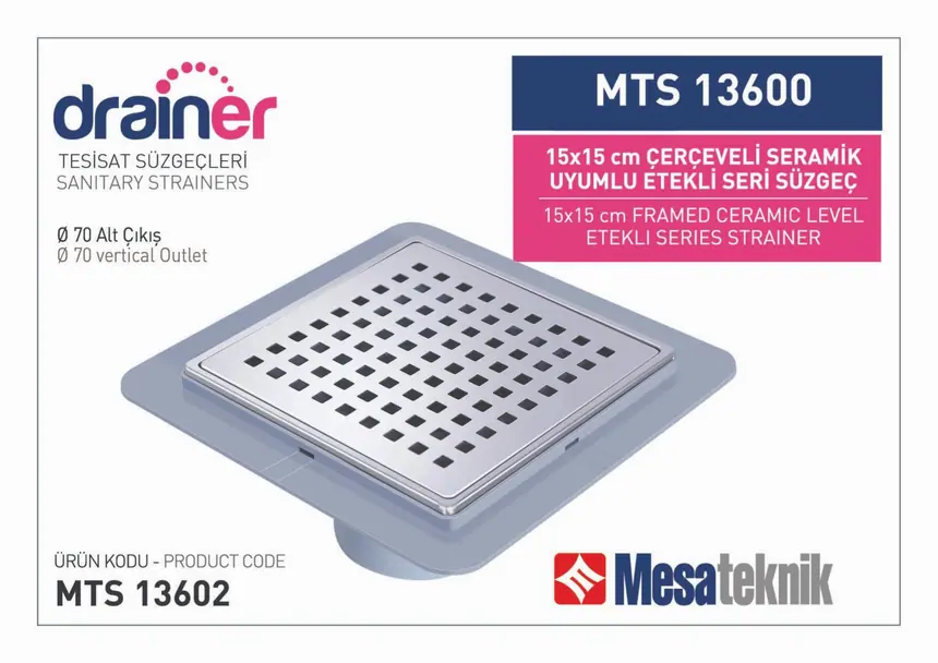 MTS 13600 Etekli Serisi Paslanmaz Çerçeveli 15 cm