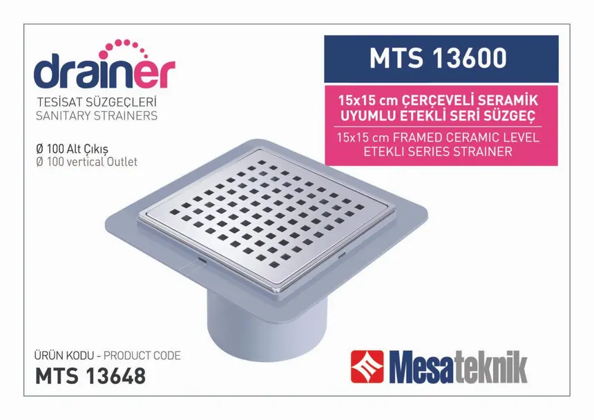 MTS 13600 Etekli Serisi Paslanmaz Çerçeveli 15 cm