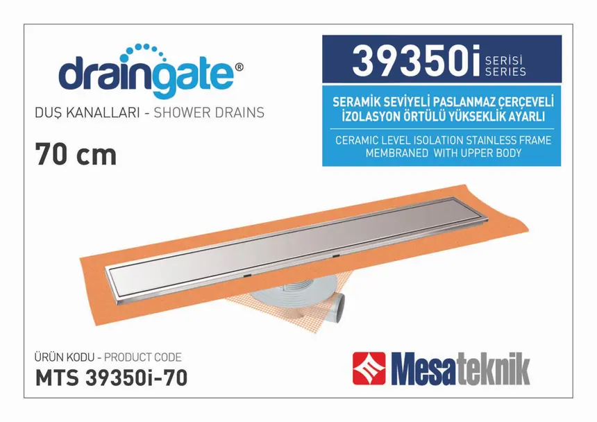 MTS 39350İ Seramik Seviyeli İzolasyon Örtülü Paslanmaz Çerçeveli Yükseklik Ayarlı