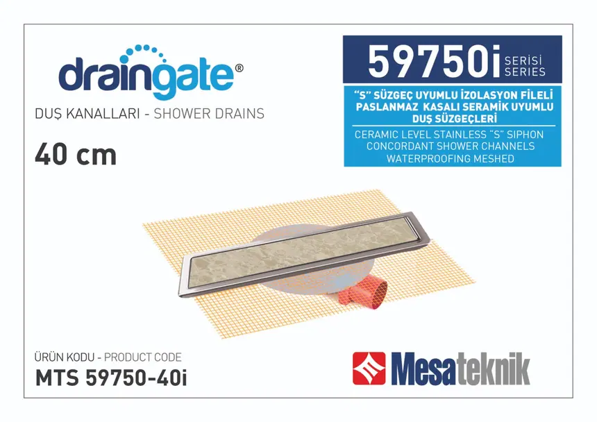 MTS 59750F S Sifon Uyumlu İzolasyon Fileli Seramik Montajlı Seri