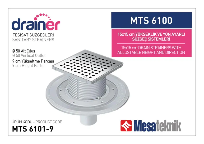MTS 6100 15 cm Yükseklik ve Yön Ayarlı Tesisat Sistemleri