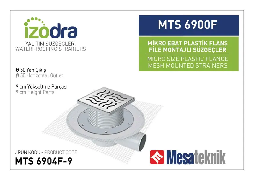 MTS 6900F Fileli Plastik Flanş Montajlı Süzgec Sistemleri Mikro Ebat