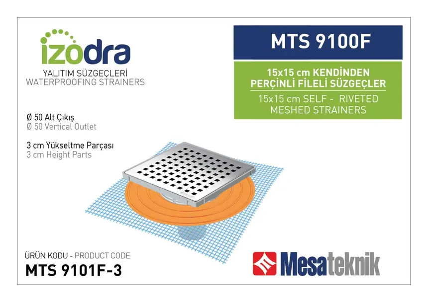 MTS 9100F Kendinden Percinli Fileli Suzgec Sistemleri 15 cm