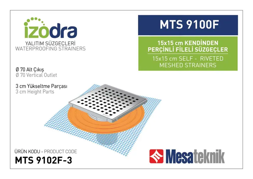 MTS 9100F Kendinden Percinli Fileli Suzgec Sistemleri 15 cm