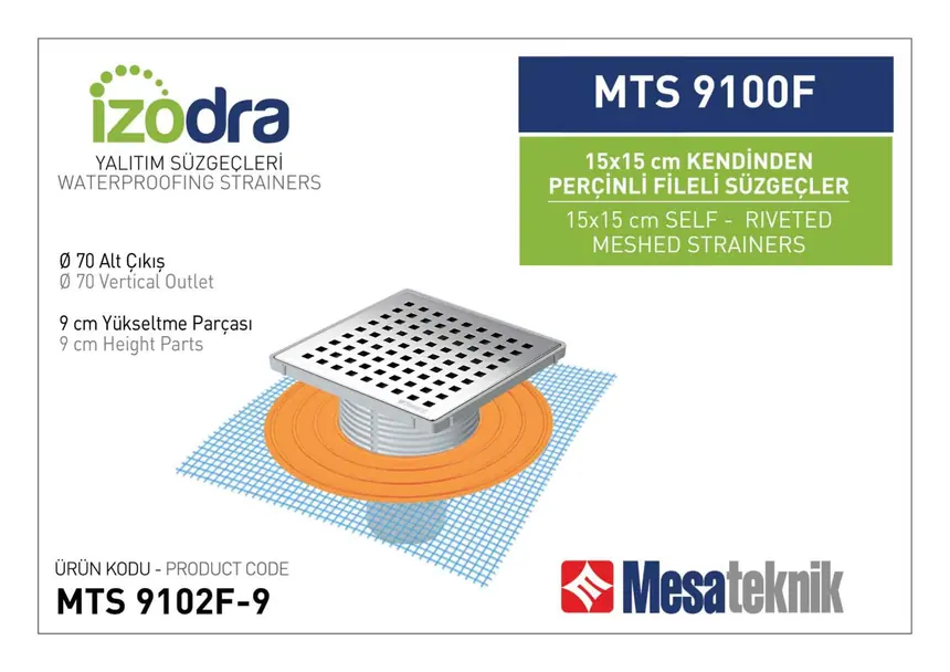 MTS 9100F Kendinden Percinli Fileli Suzgec Sistemleri 15 cm