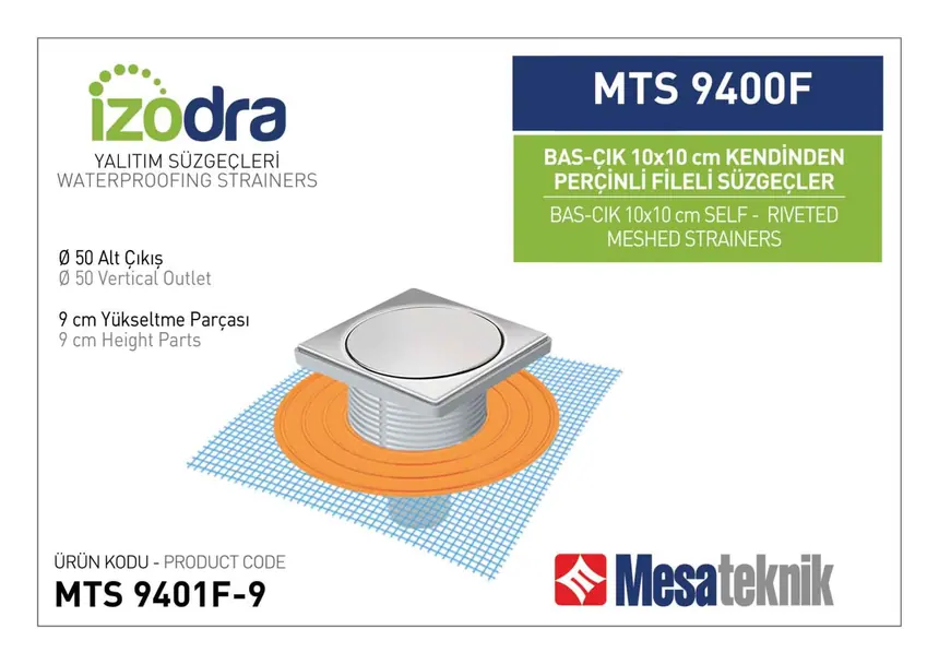 MTS 9400F Kendinden Percinli Fileli Suzgec Sistemleri 10 cm BasÇık