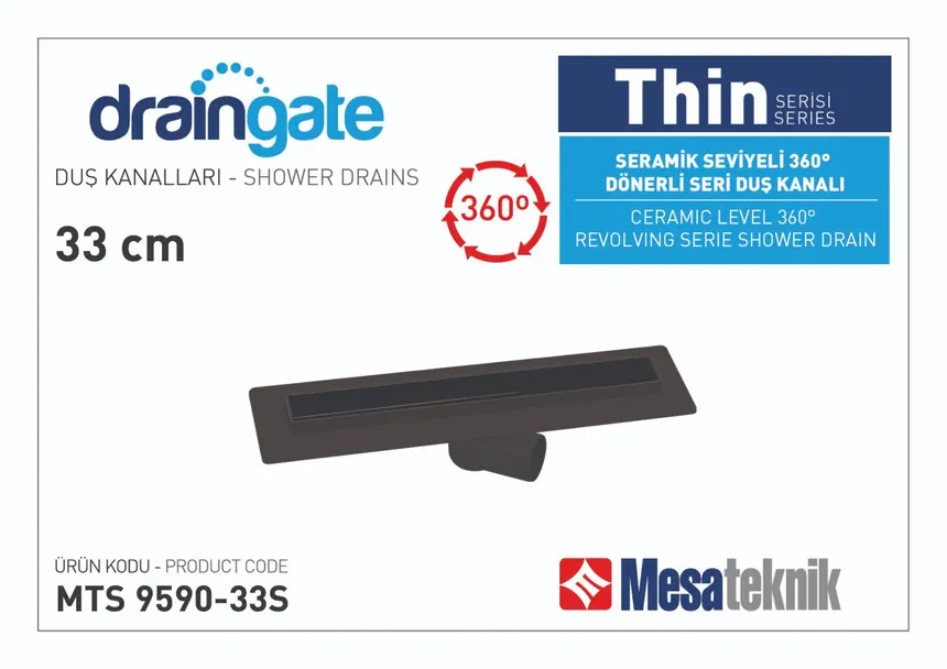 MTS 9590S Thin Serisi 360º Dönerli Siyah Gövde